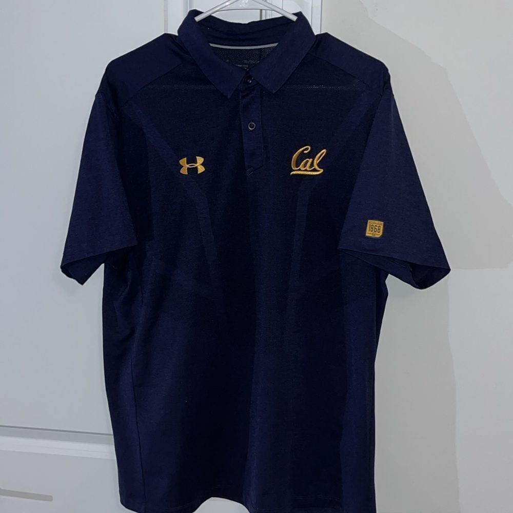 Navy Blue 1868 Under Armour Mens Cal California Bears Golf Polo Shirt XL/L Slim